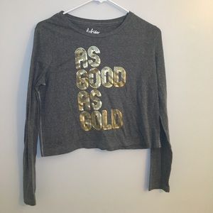 As Good As Gold Cropped Long Sleeve Tee
